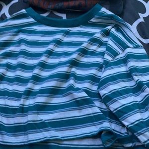 White n blue striped shirt